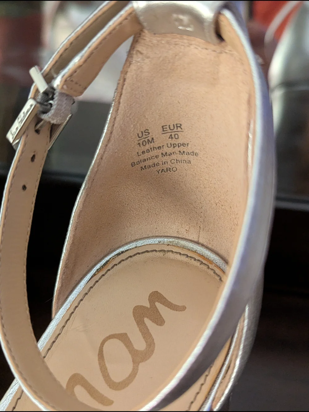 Sam Edelman Silver Ankle-Strap Block Heel Sandals
